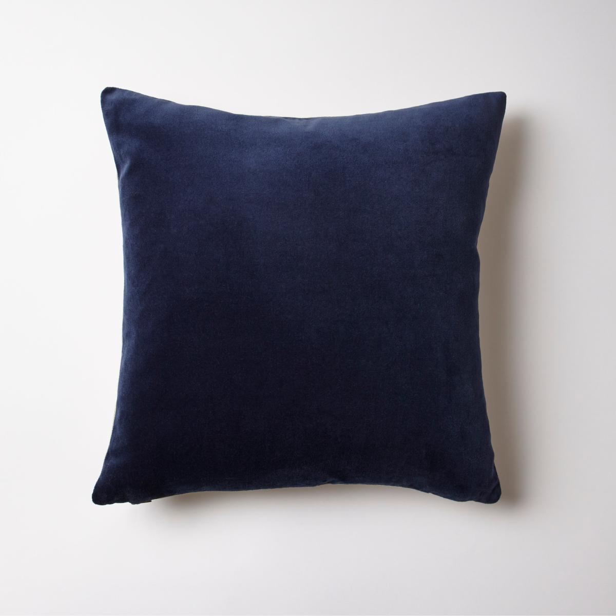 Cotton Velvet Cushion Luxe Navy – image 2