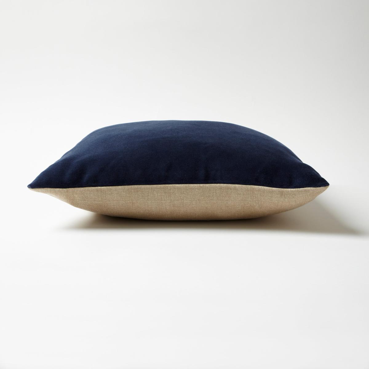 Cotton Velvet Cushion Luxe Navy – image 3