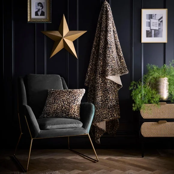 Fusion Leopard Faux Fur Square Cushion – image 4