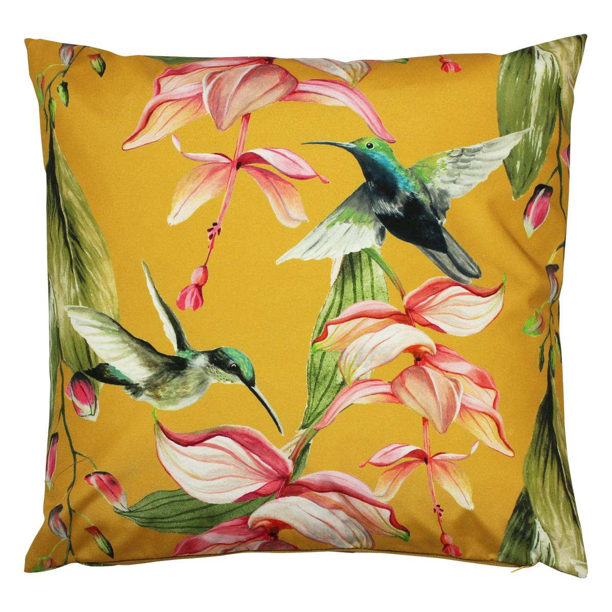 Evans Lichfield Hummingbirds Outdoor Cushion Ochre – image 2