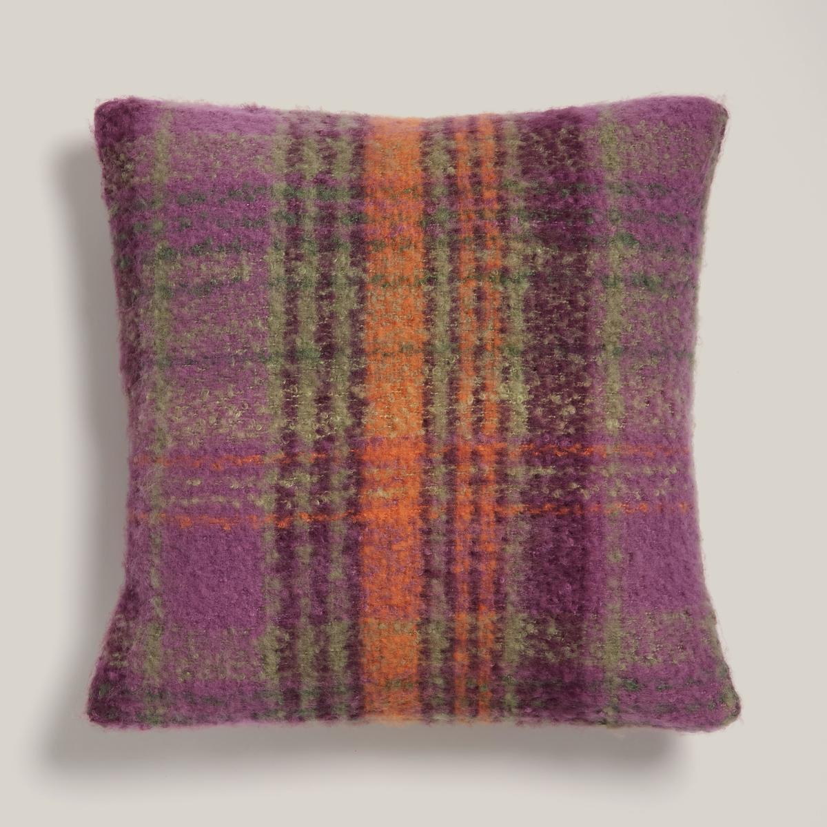 Mohair Plum Check Cushion Plum Purple – image 3
