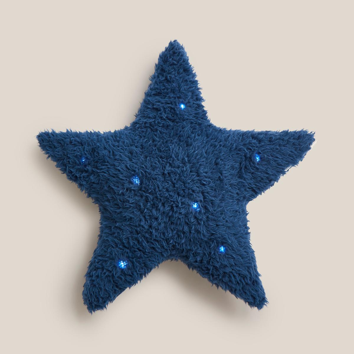 Star Light-Up Navy Teddy Cushion Navy – image 2