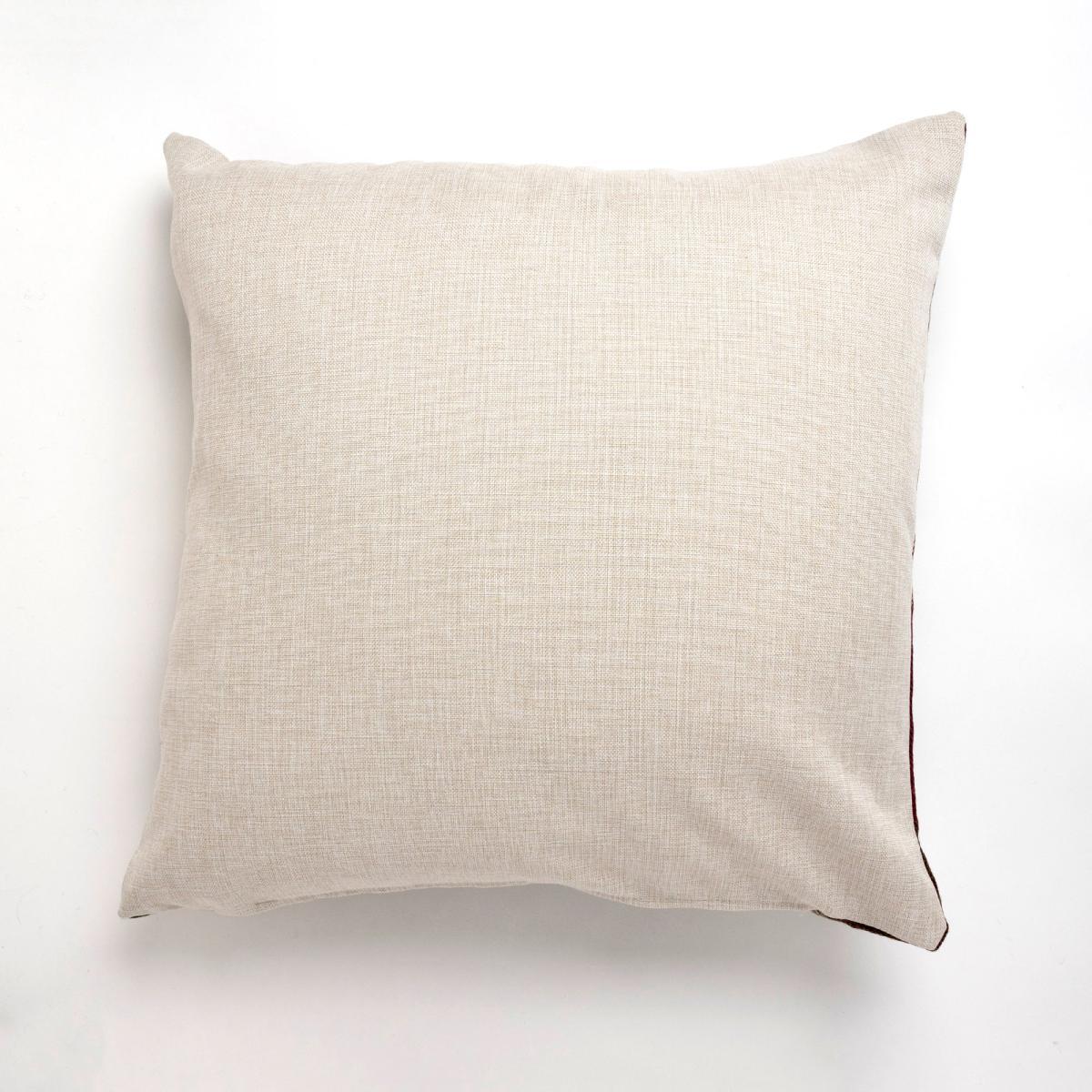 Large Heritage Check Plum Cushion Pink / White – image 4