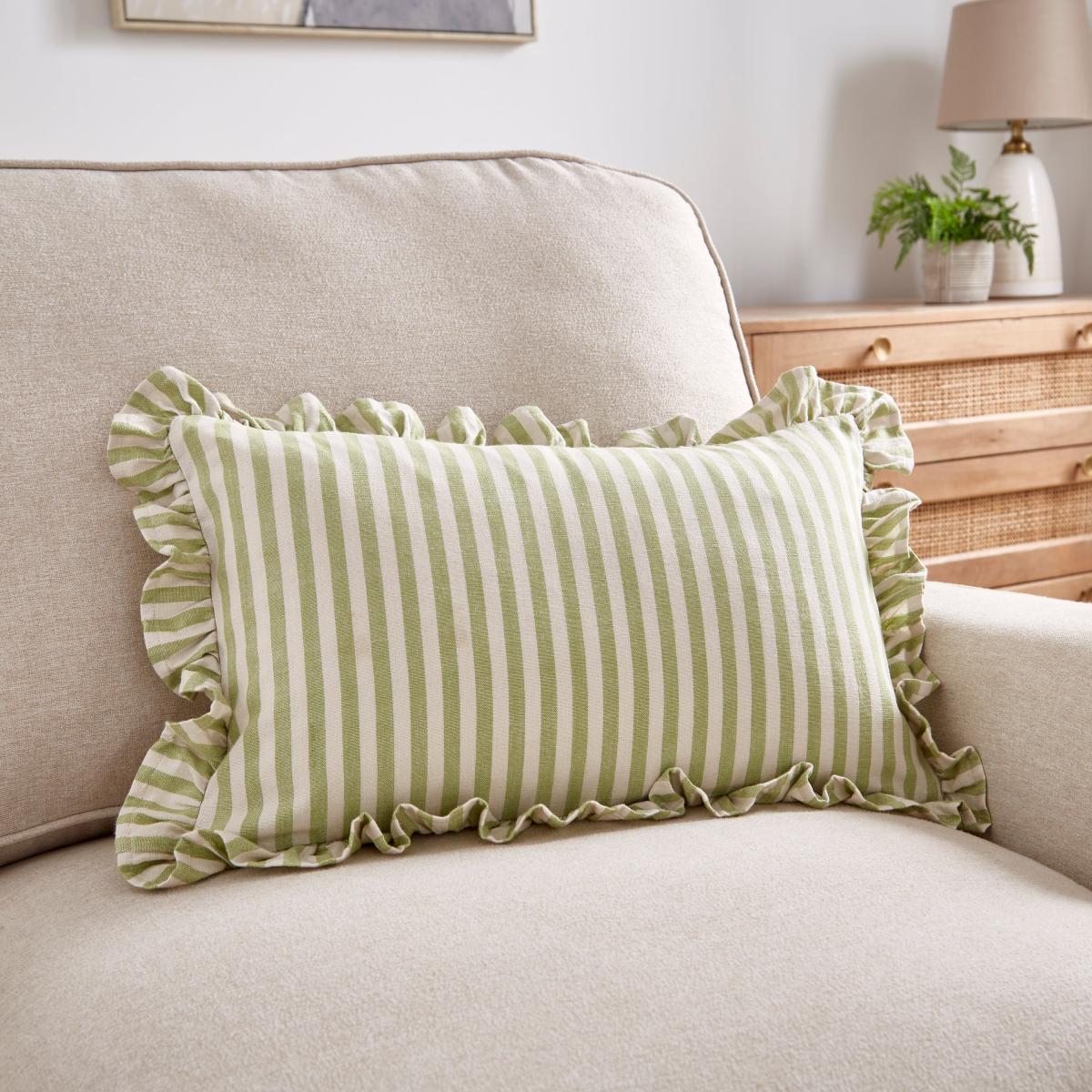 Pride & Joy Linford Frill Sage Cushion Sage – image 1