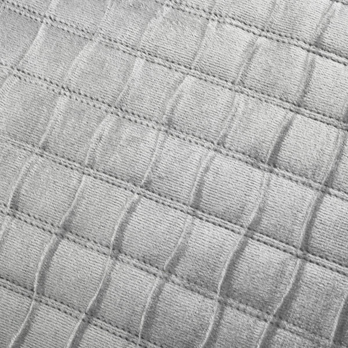 Catherine Lansfield Silver Shimmer Crushed Velvet Pinsonic Cushion Silver – image 2