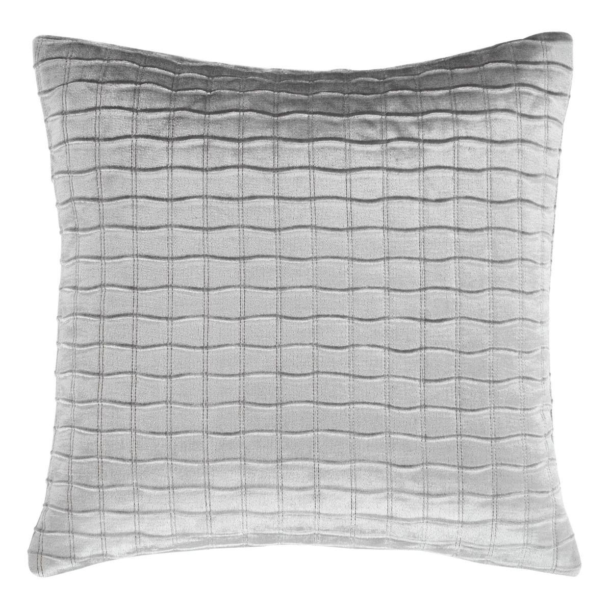 Catherine Lansfield Silver Shimmer Crushed Velvet Pinsonic Cushion Silver – image 3