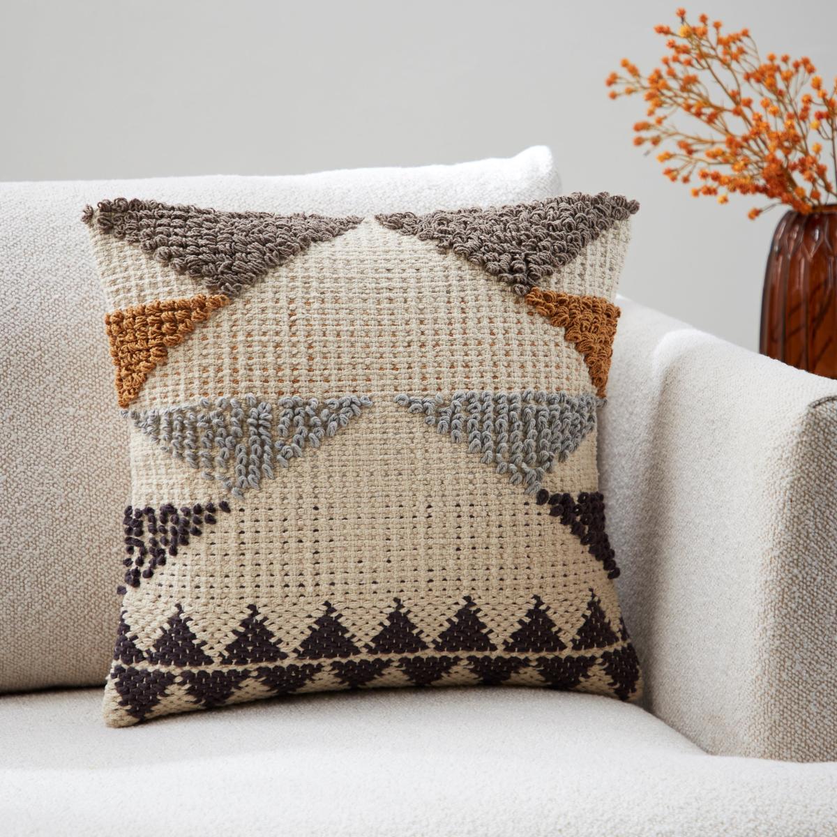 Multi Triangle Cotton Cushion MultiColoured – image 1