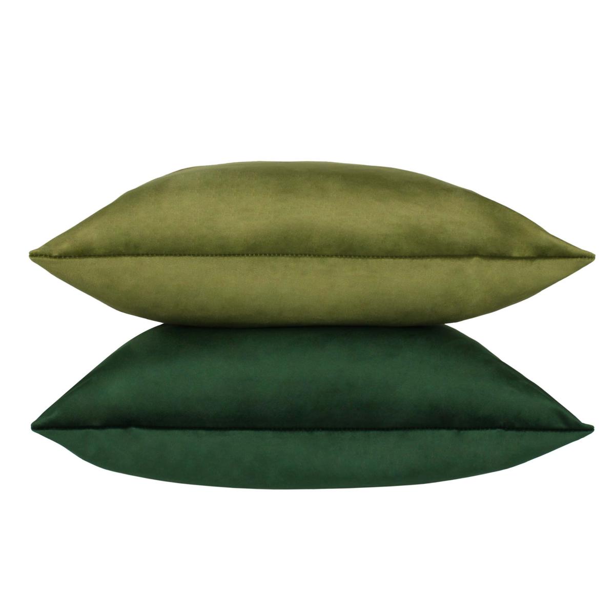 Evans Lichfield Opulent Velvet 2 Pack Cushions Olive Green/Bottle Green – image 2