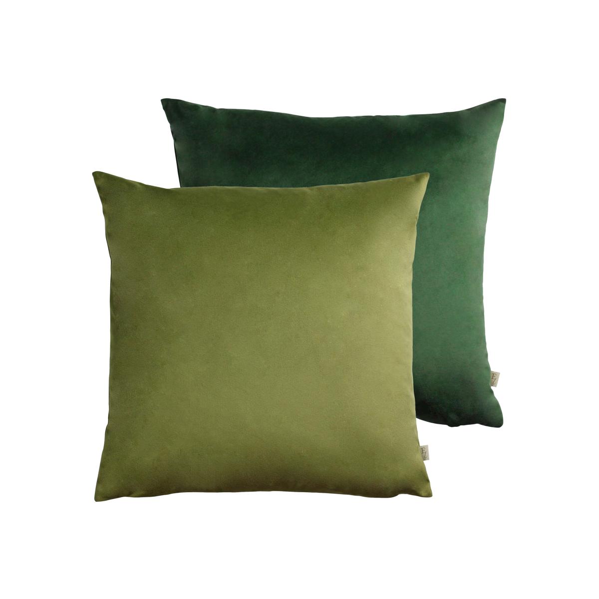 Evans Lichfield Opulent Velvet 2 Pack Cushions Olive Green/Bottle Green – image 1