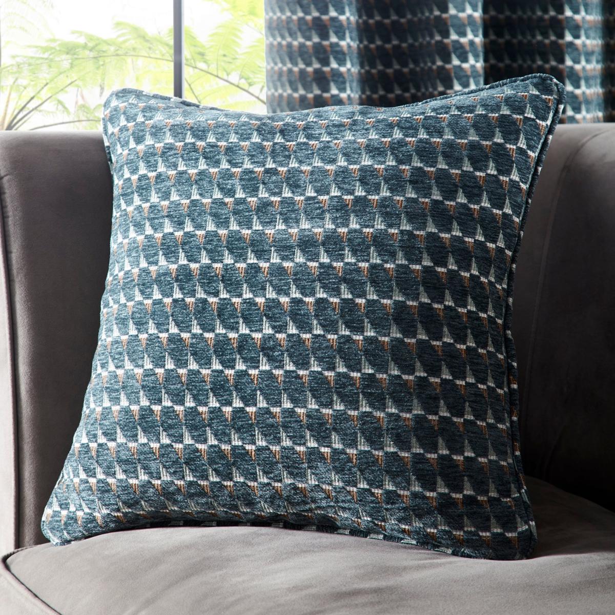 Laurent Geo Teal Cushion Teal (Green)