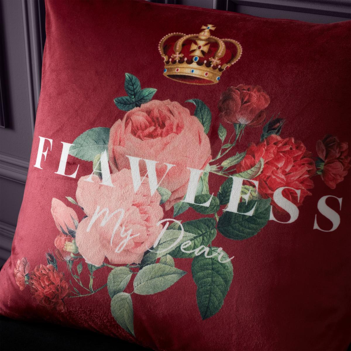 Bridgerton By Catherine Lansfield Flawless Floral Cushion Red – image 3