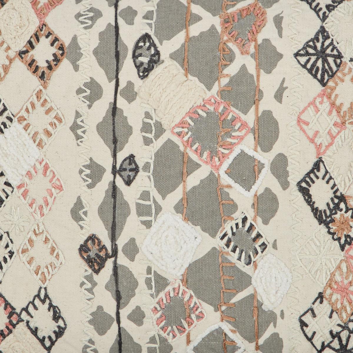 Nila Grey Embroidered Cushion Grey – image 2