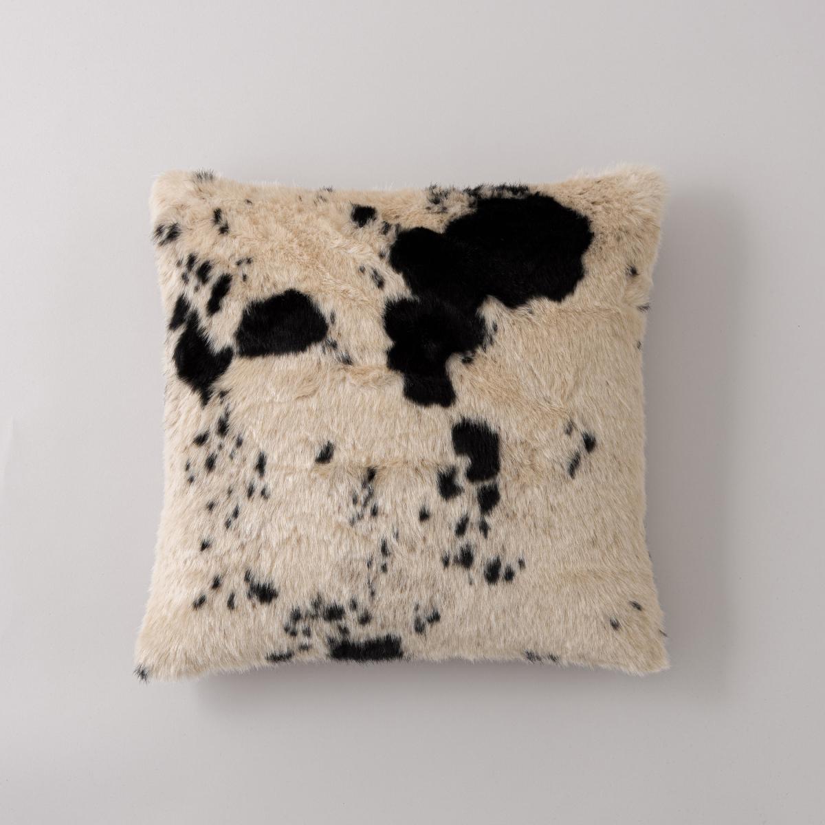 Faux Cow Hide Black Cushion Black – image 2