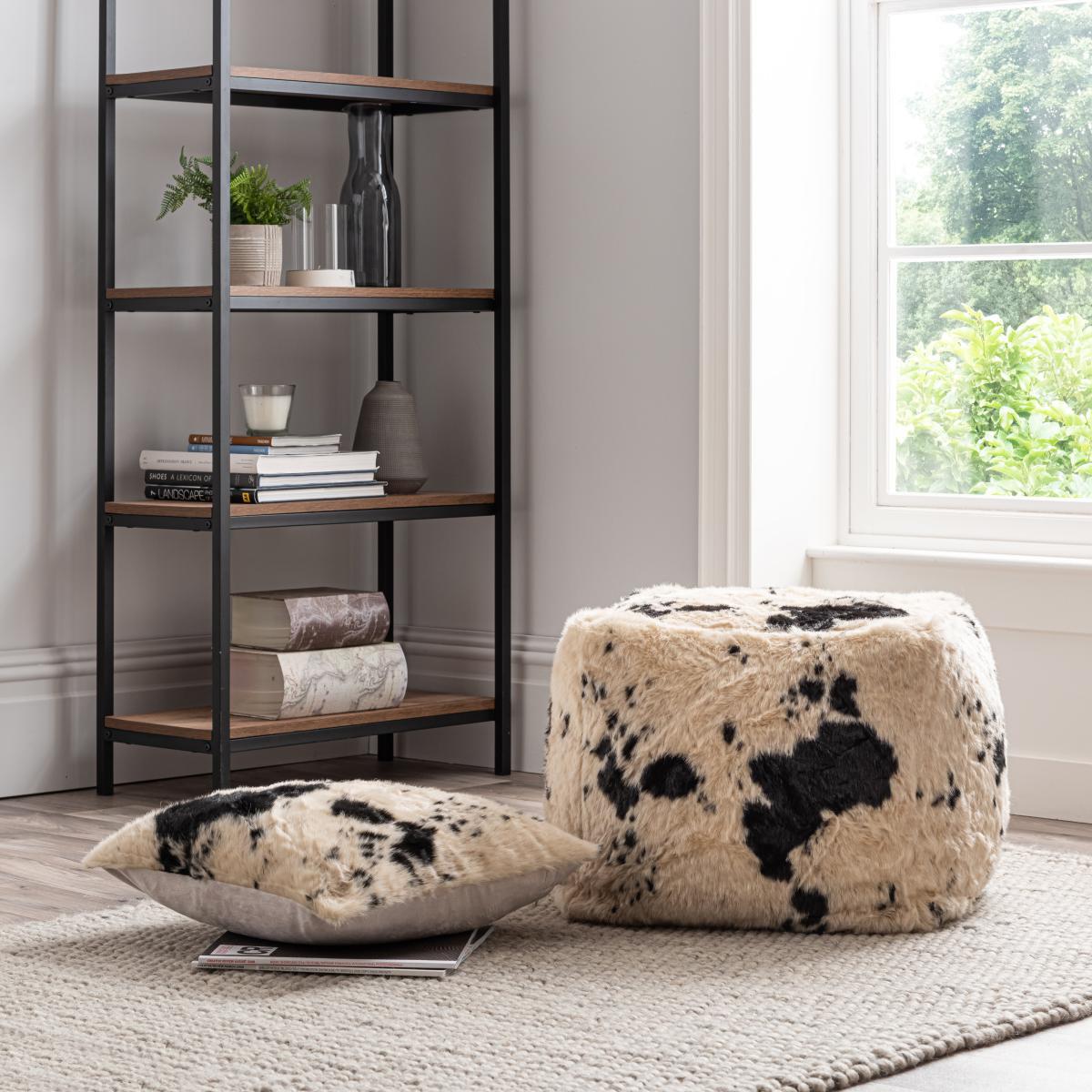 Faux Cow Hide Black Cushion Black – image 3