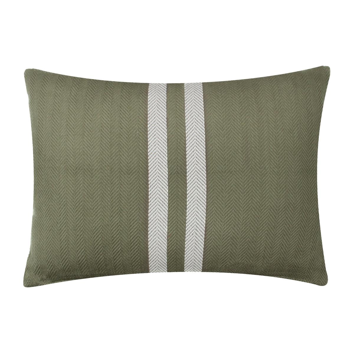Benton Herringbone Rectangular Cushion Khaki (Green) – image 1