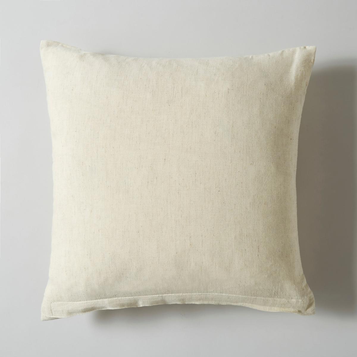 Embroidered Home Leaf Cushion, 43x43cm MultiColoured – image 4