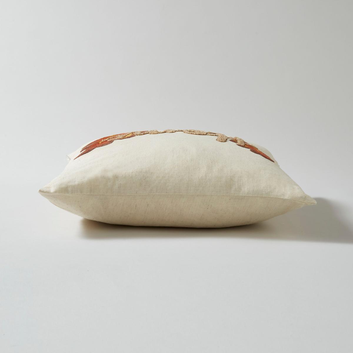 Embroidered Home Leaf Cushion, 43x43cm MultiColoured – image 5