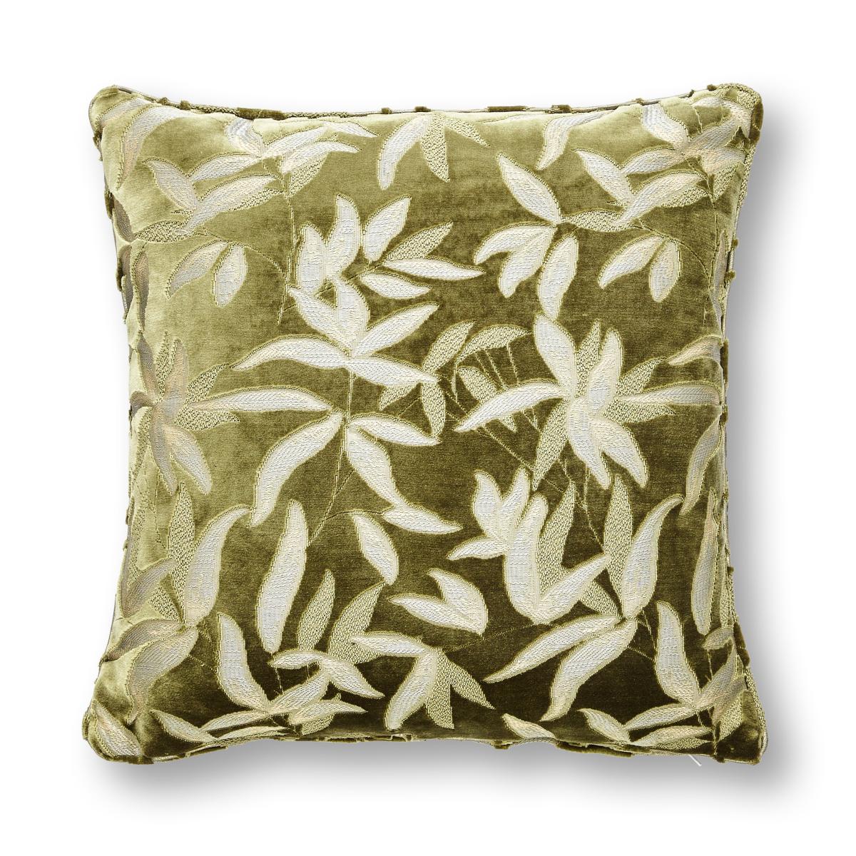 Asami Cut Velvet Cushion Olive – image 2