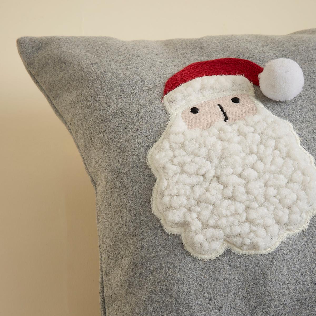 Santa Applique Cushion Grey – image 3
