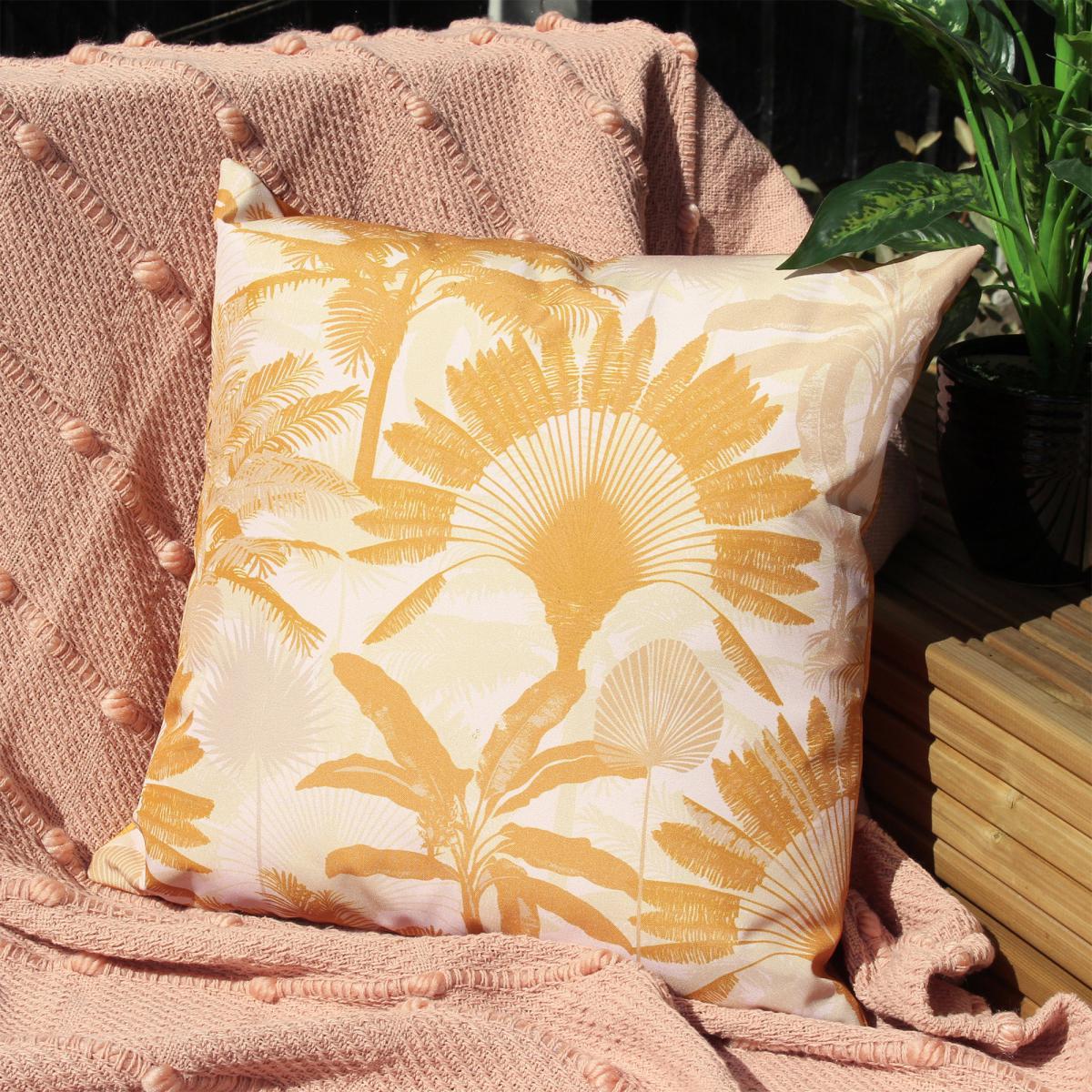 Palms Ochre Outdoor Cushion Ochre – image 1