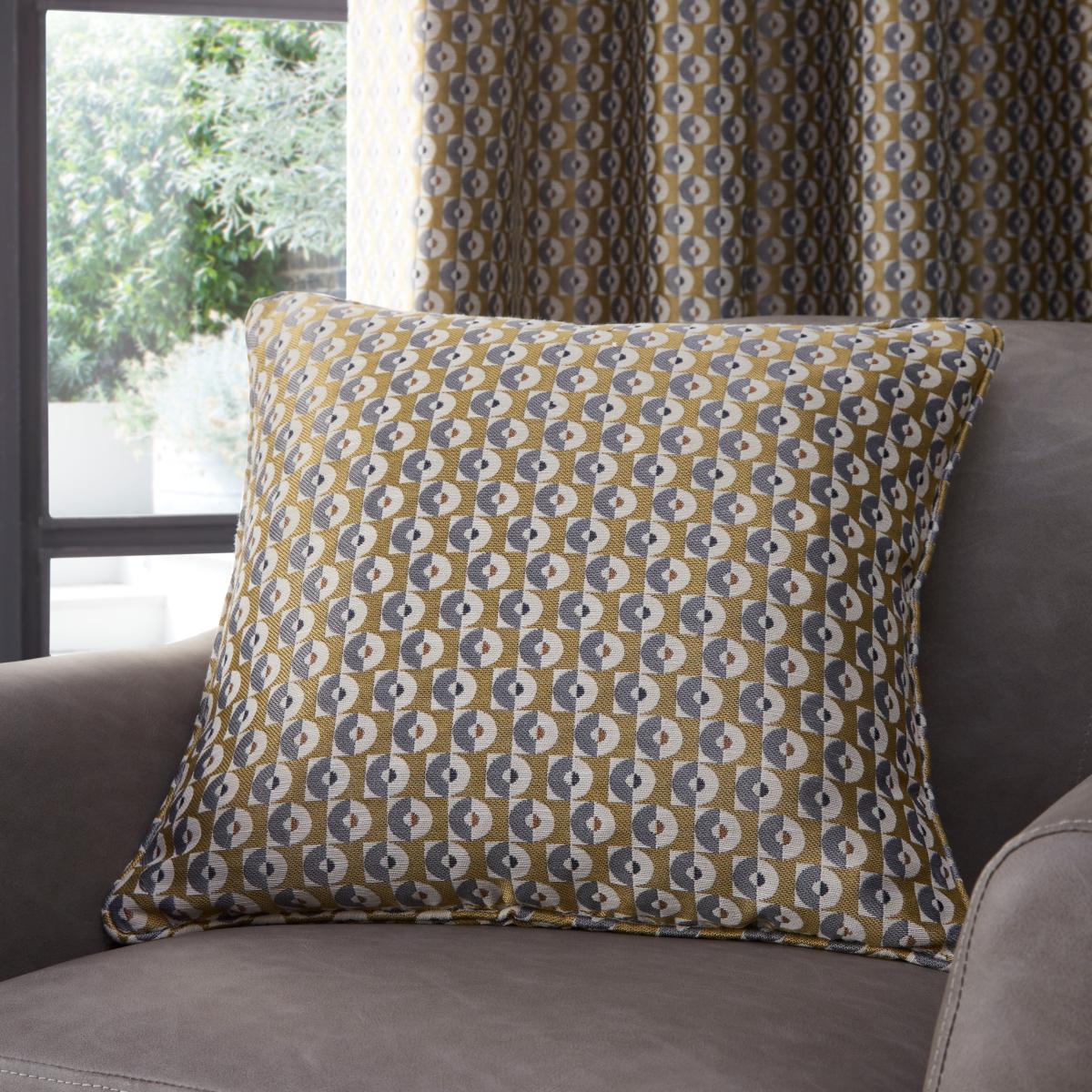 Elements Ivar Ochre Cushion Yellow/Grey/White – image 1