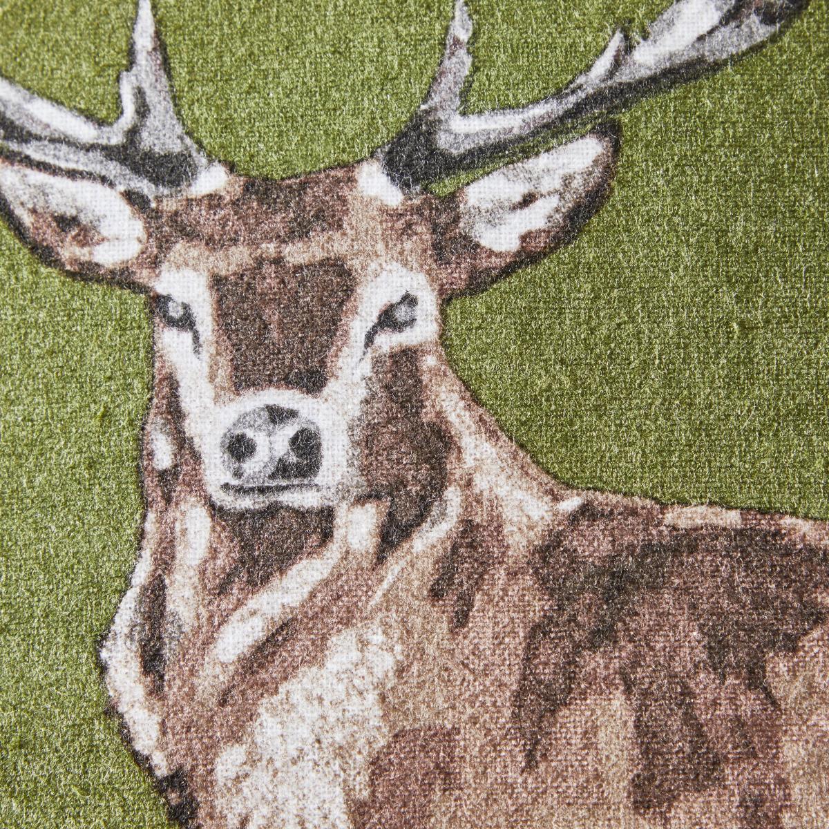Brushed Cotton Stag Cushion Olive – image 3