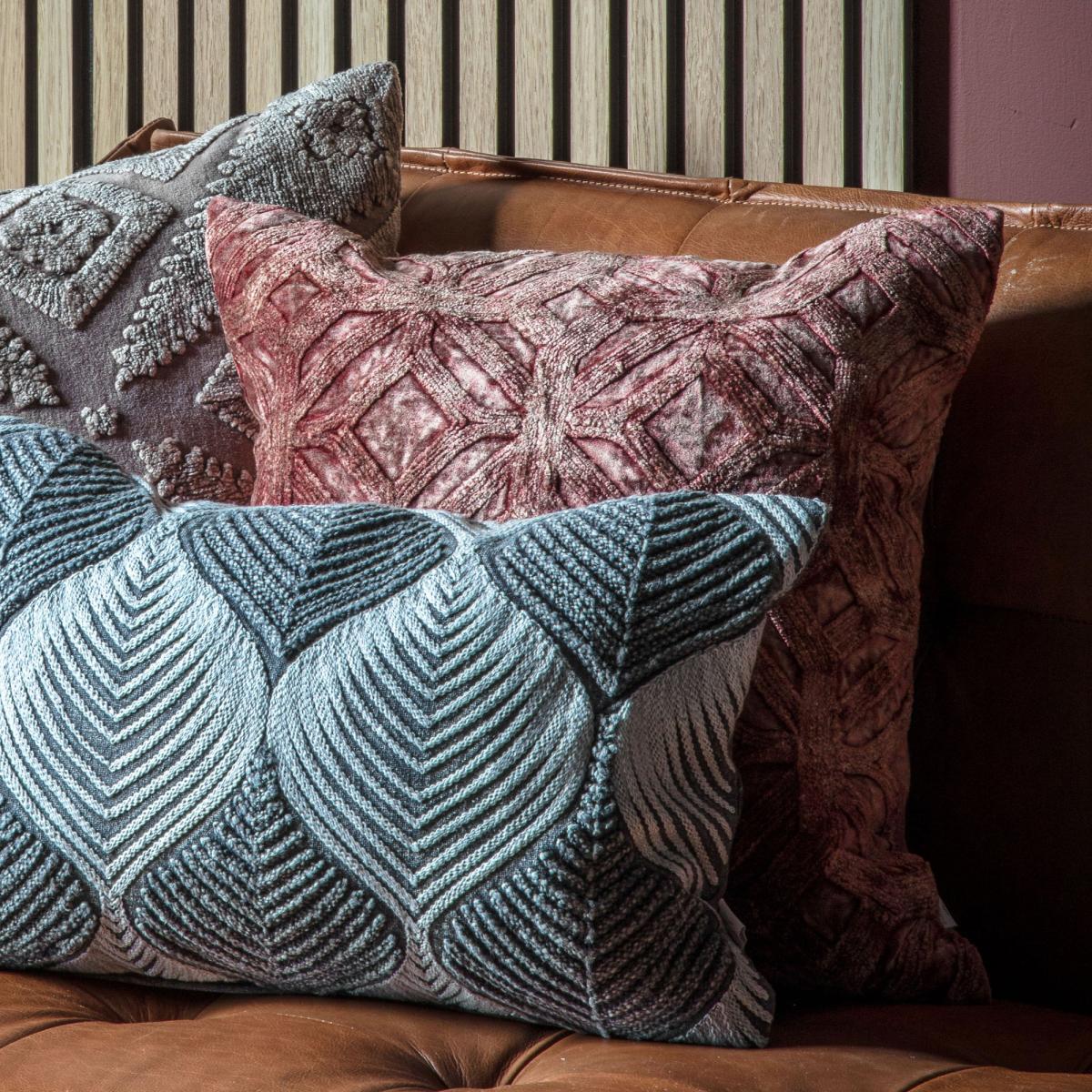 Washed Velvet Cushion Red – image 2