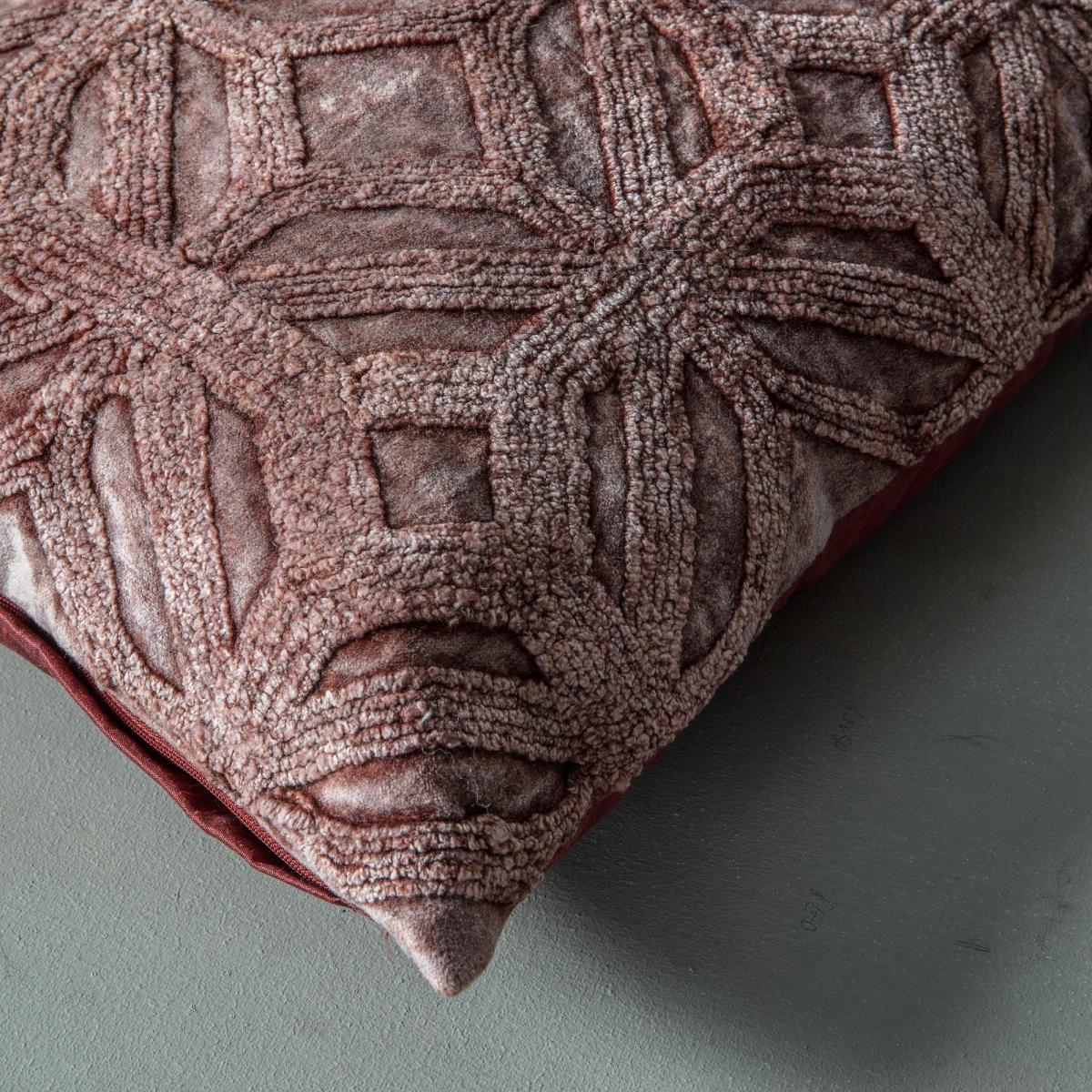 Washed Velvet Cushion Red – image 3