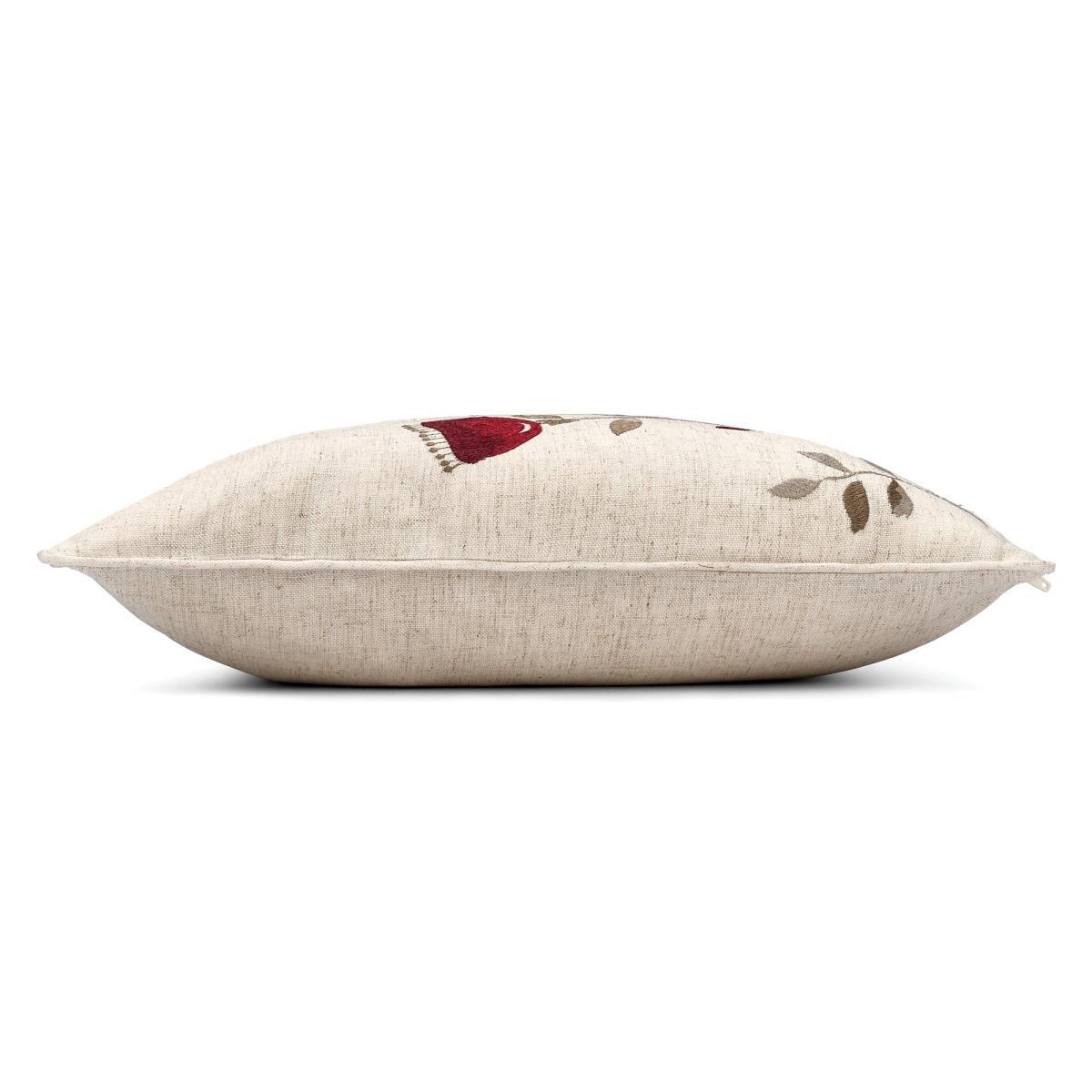 Scandi Field Embroidered Cushion Teal – image 3