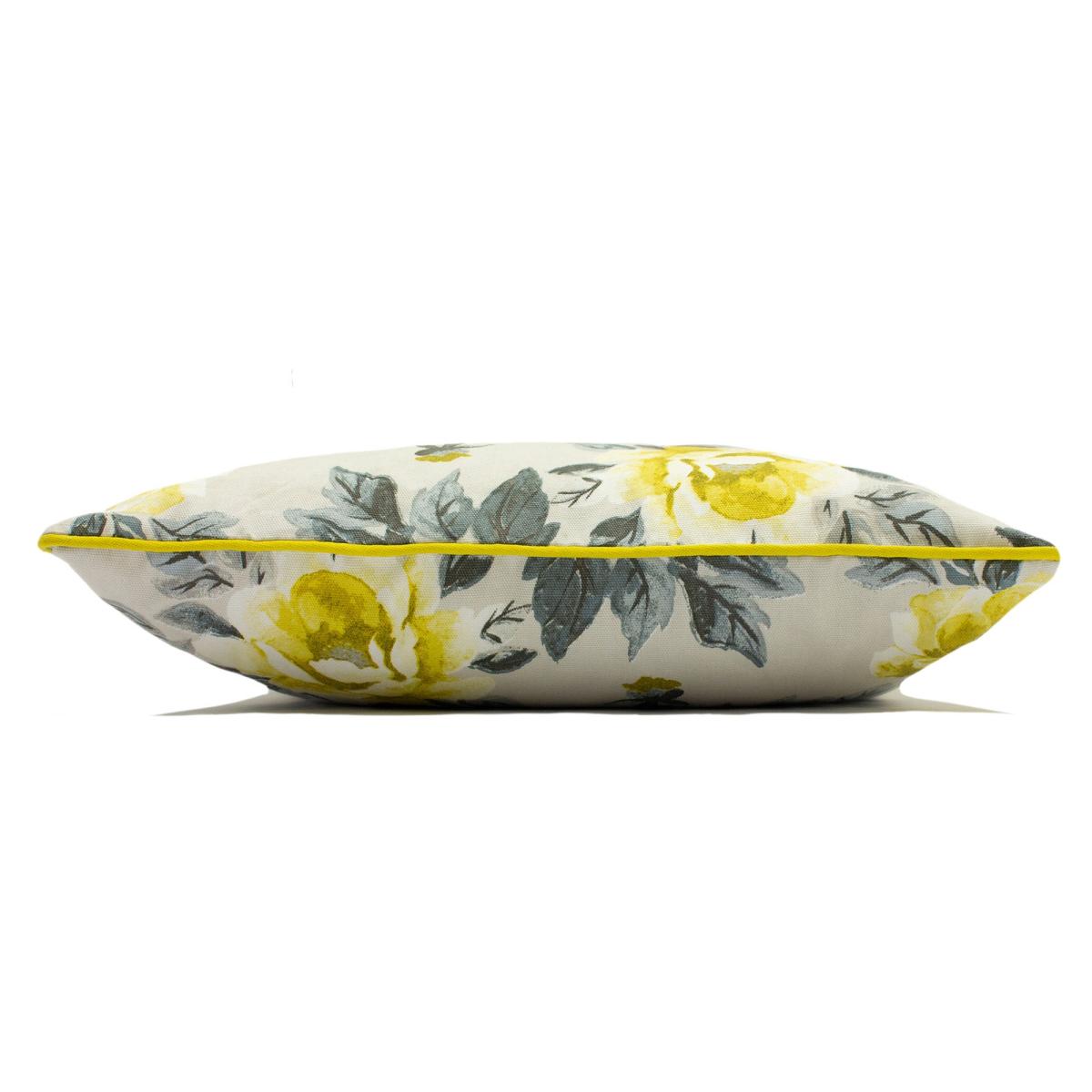 Peony Cushion Yellow/Blue – image 2