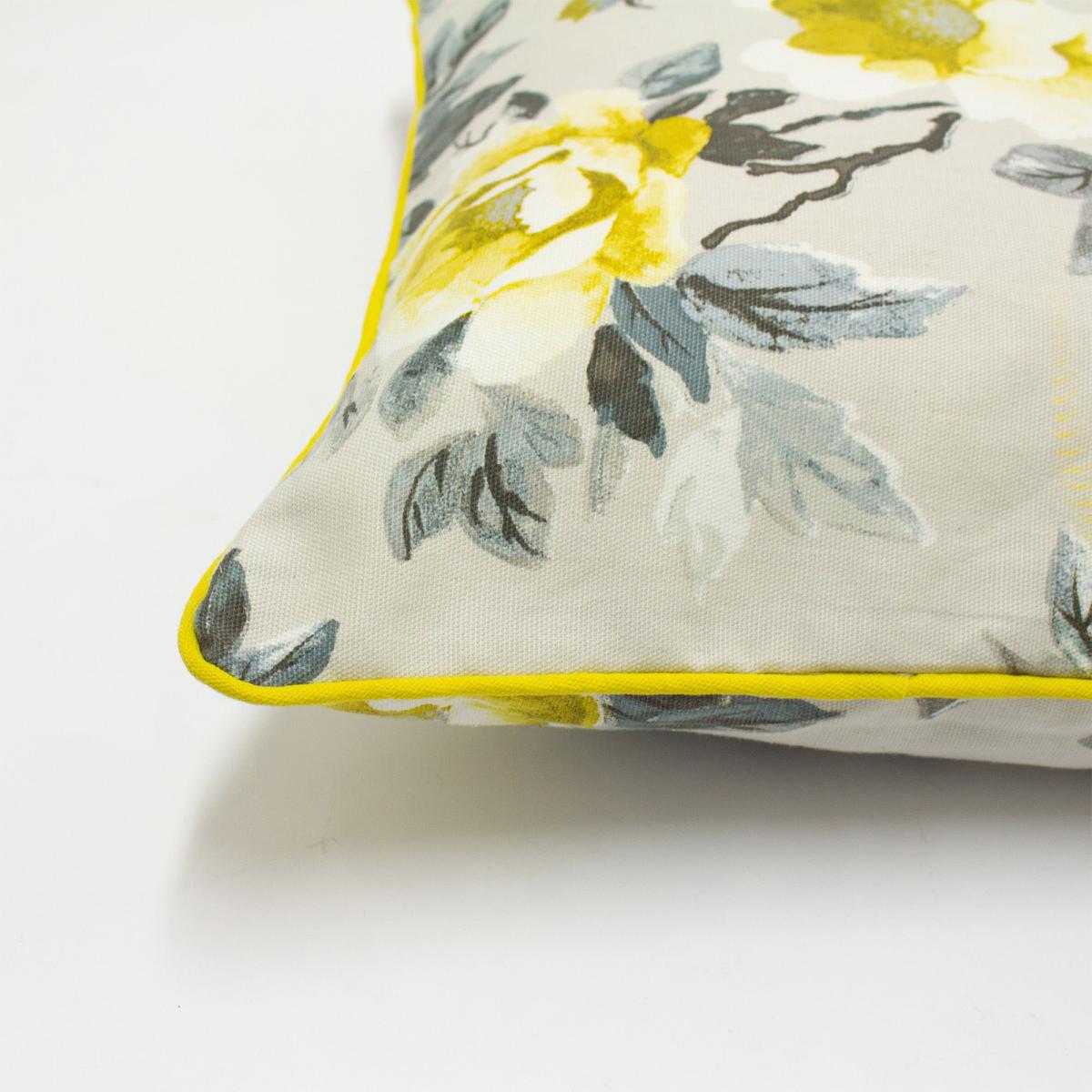 Peony Cushion Yellow/Blue – image 3