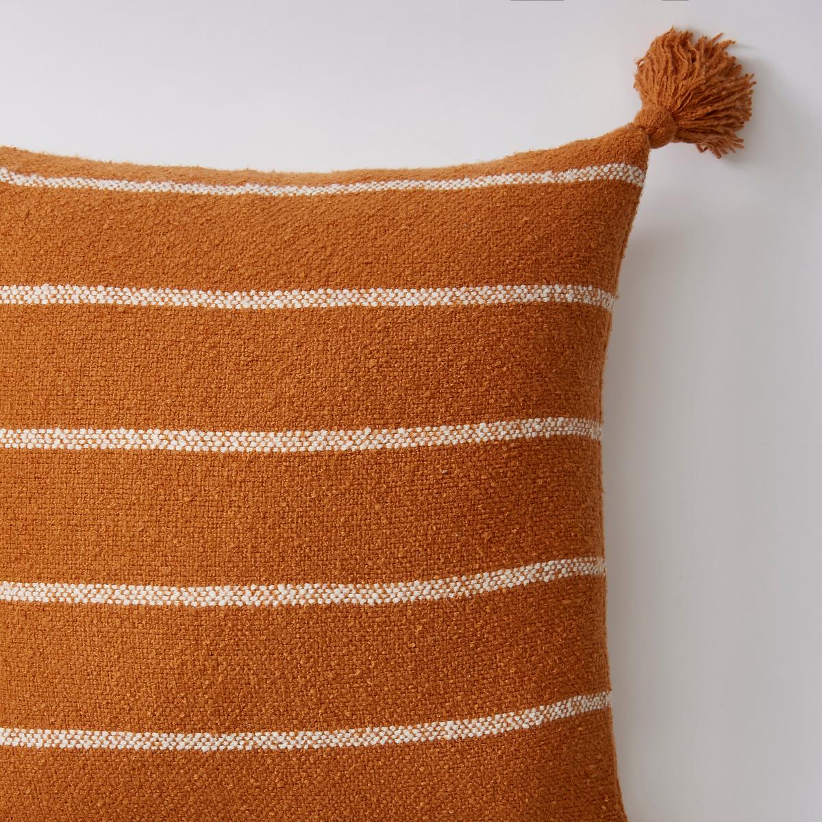 Stripe Woven Tassel Square Cushion Caramel – image 5