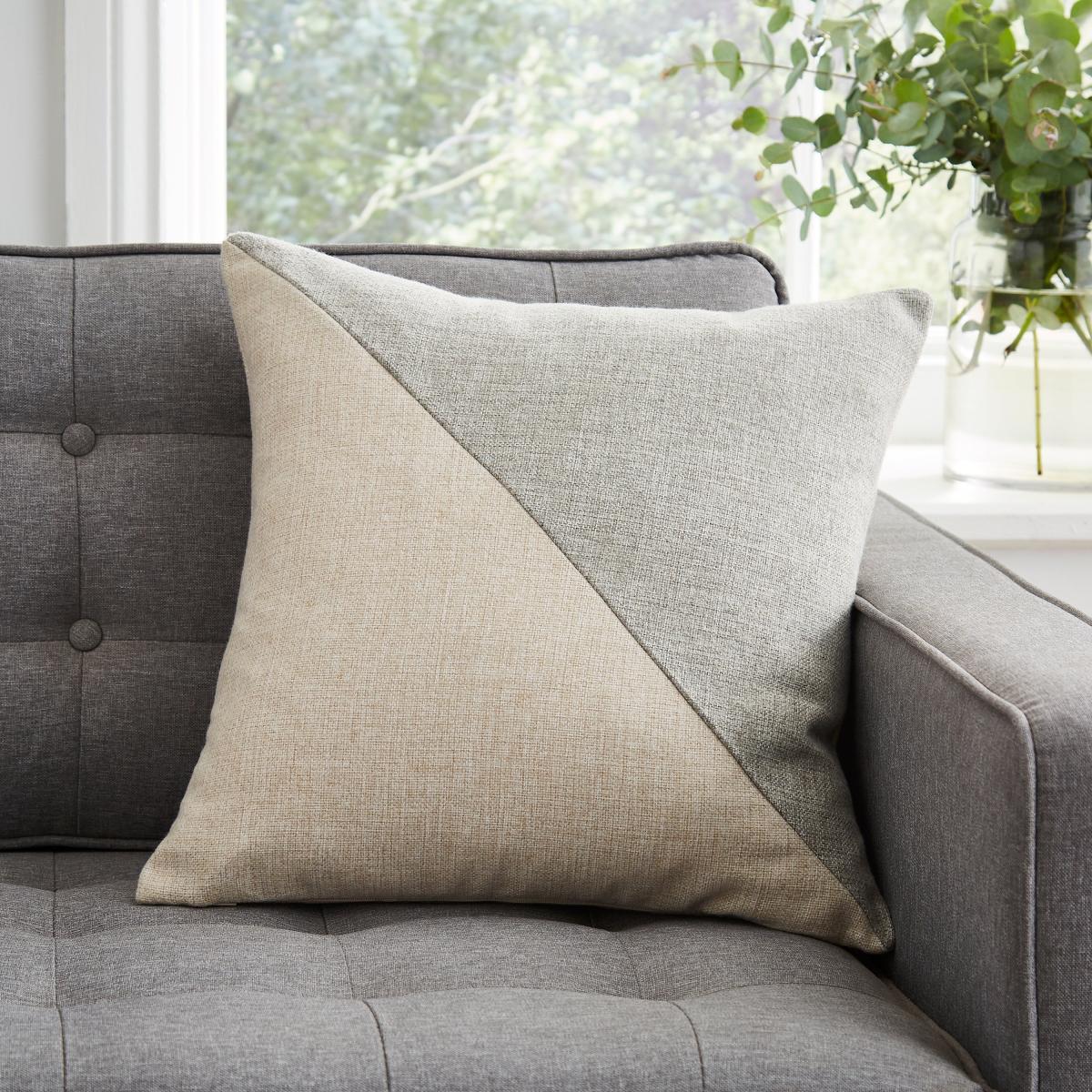Jennings Geometric Pieced Cushion Cream