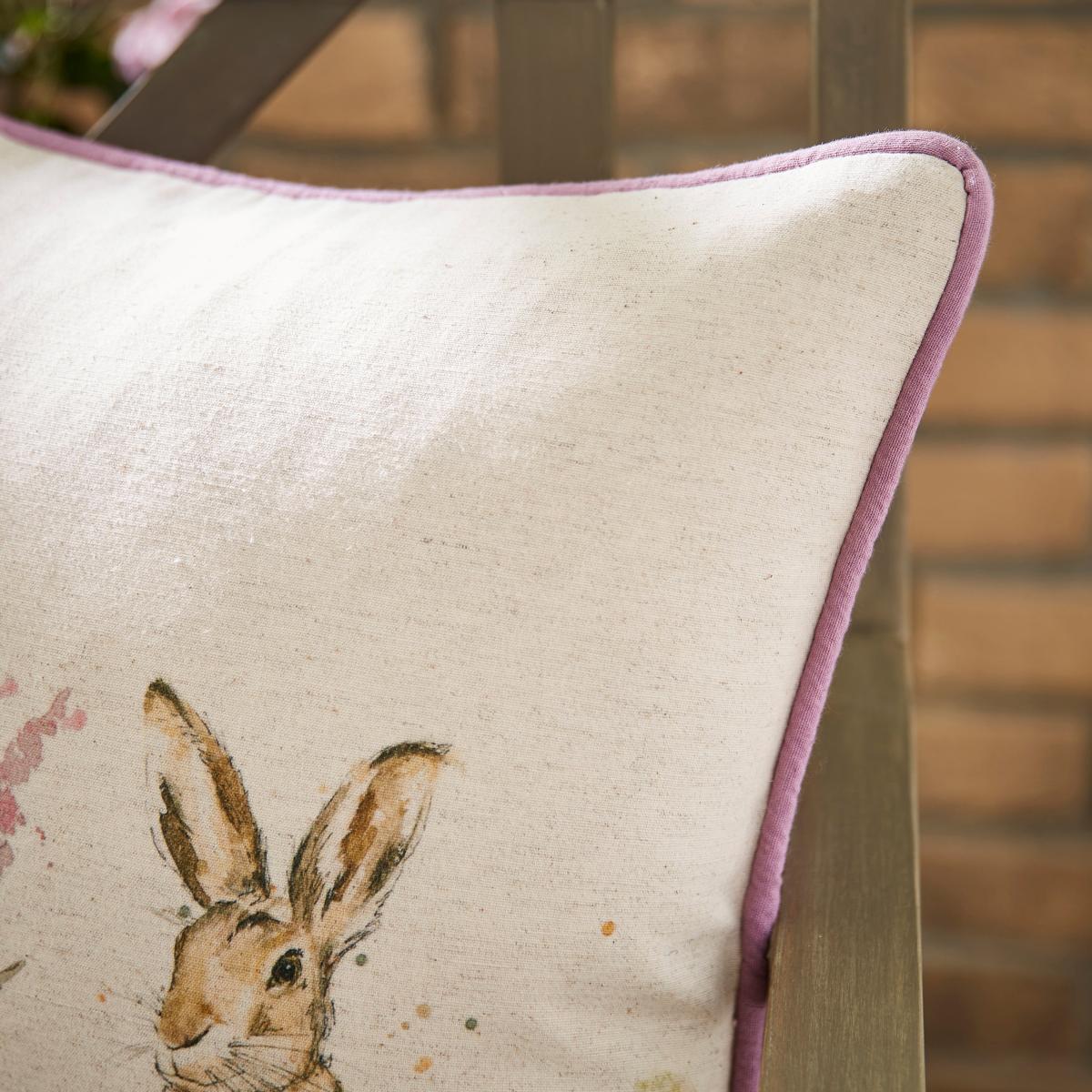 Hare Family Outdoor Square Cushion – image 2