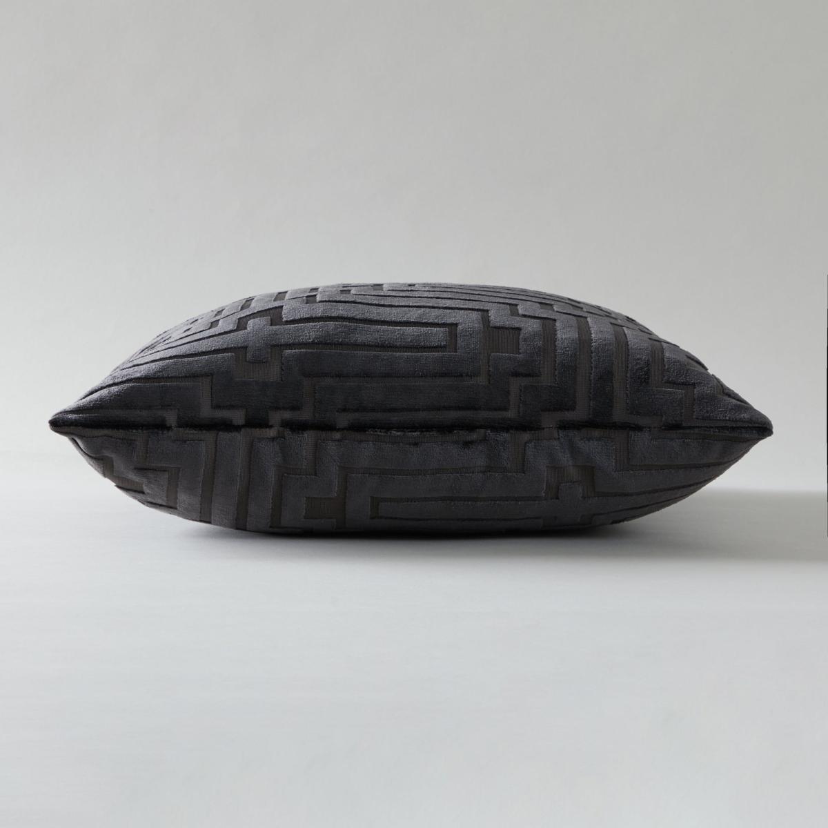 Harlow Greek Key Velvet Cushion Grey – image 2