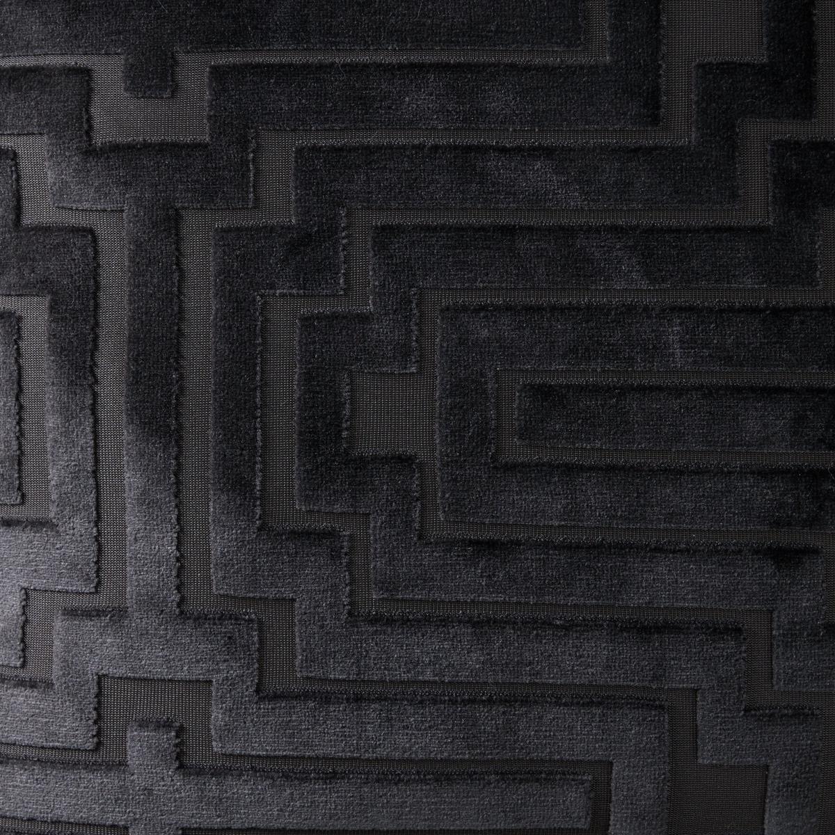 Harlow Greek Key Velvet Cushion Grey – image 3