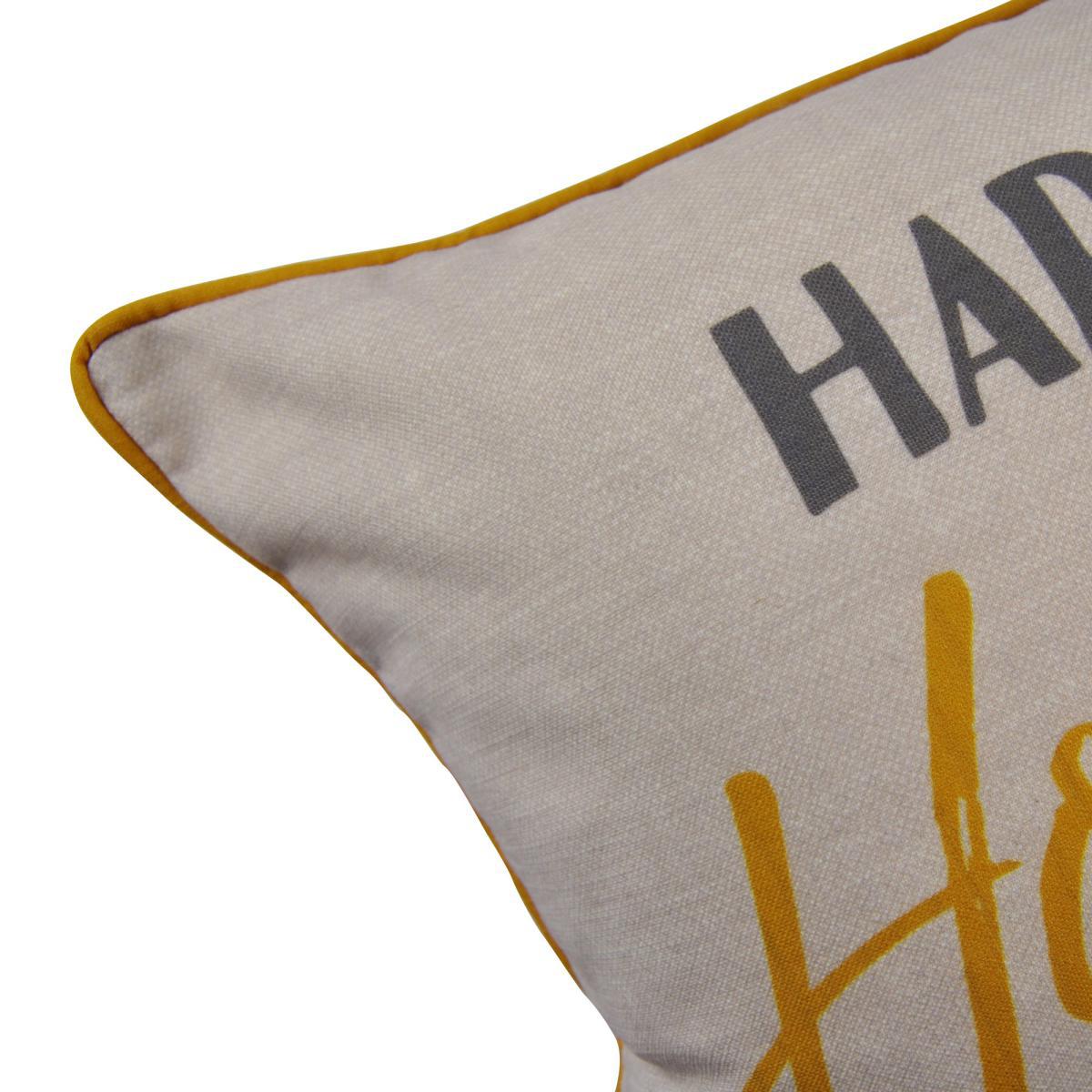 Happiness is Homemade Ochre Cushion Ochre – image 4