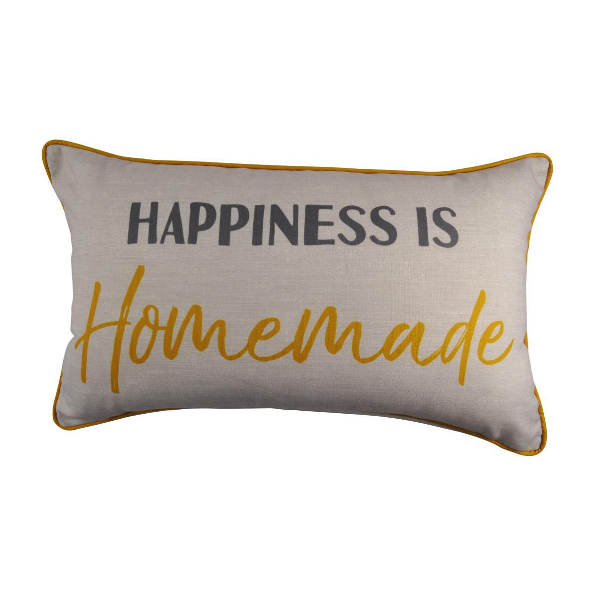 Happiness is Homemade Ochre Cushion Ochre – image 1