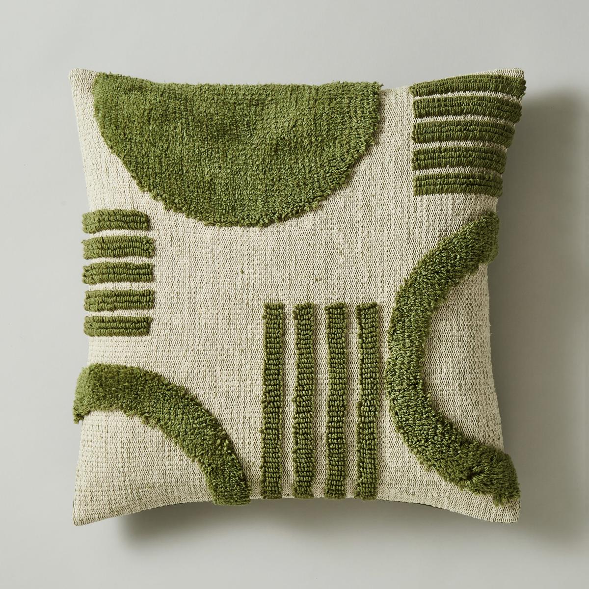 Circular Knit Abstract Cushion Olive – image 3