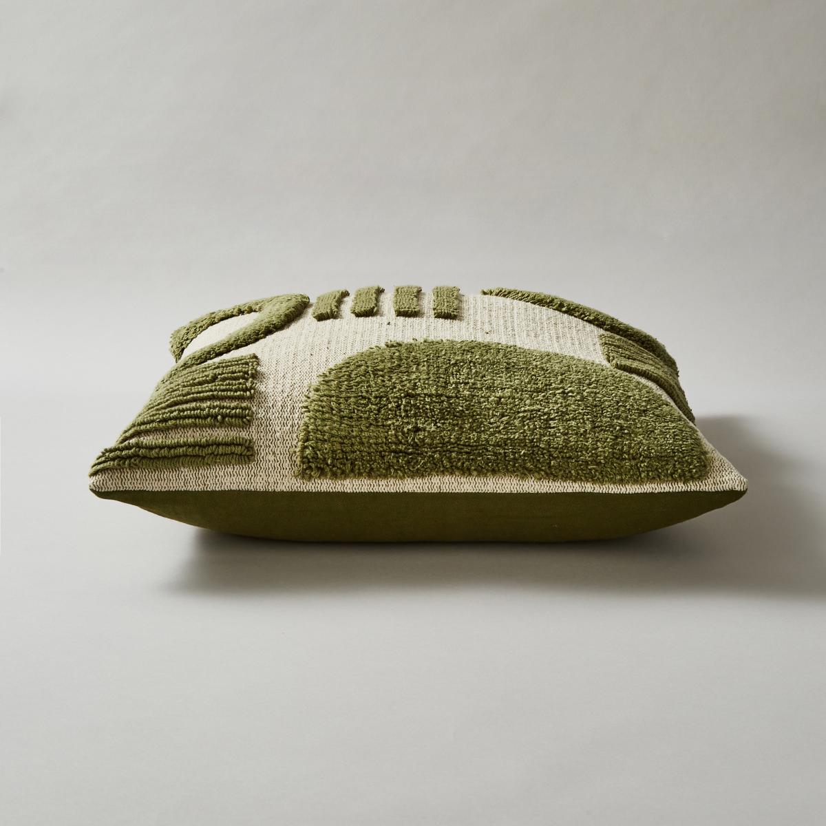 Circular Knit Abstract Cushion Olive – image 4