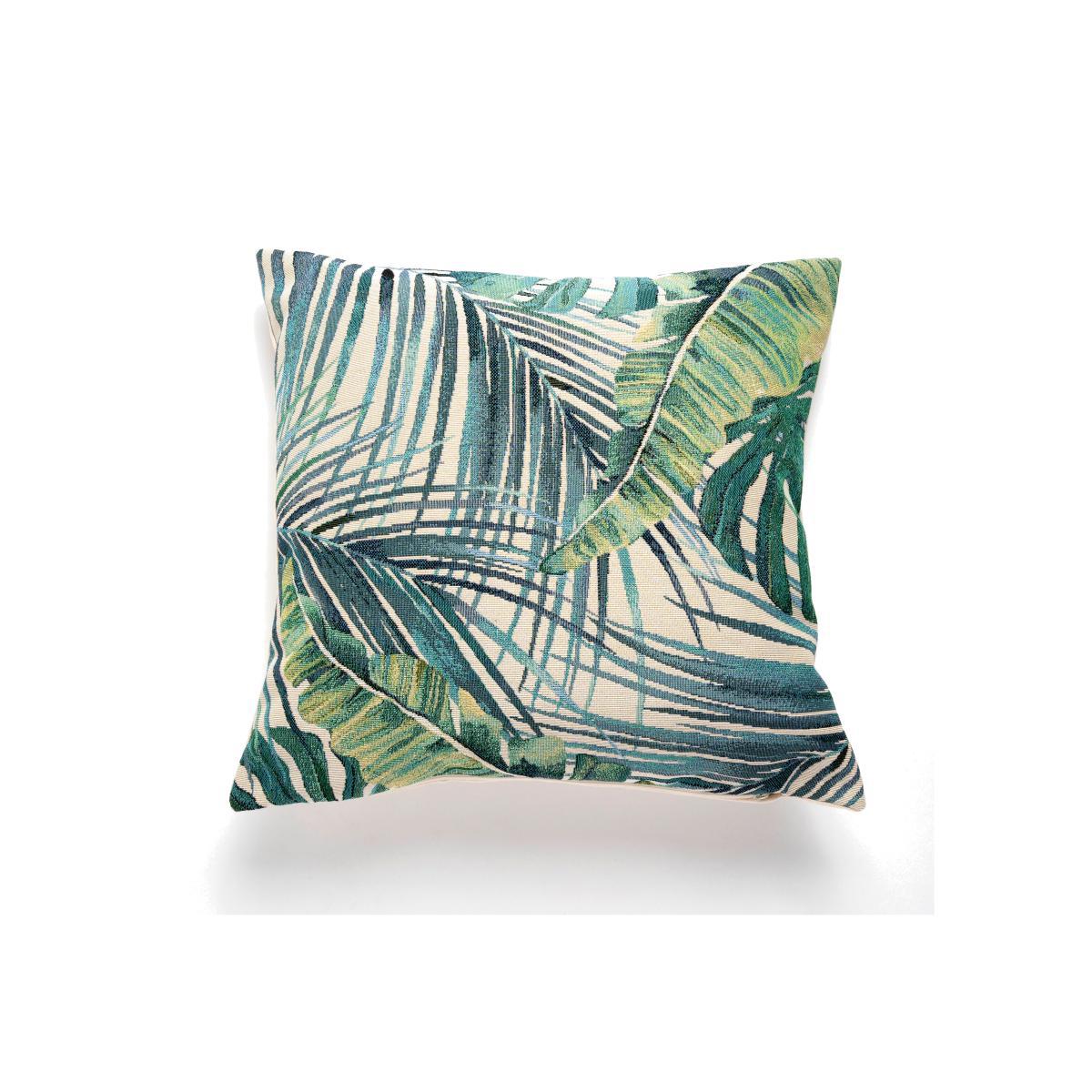 Palm Leaf Tapestry Teal Cushion Teal (Green) – image 1