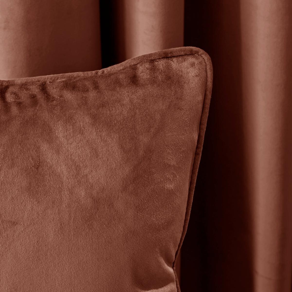 Recycled Velour Cushion Orange Umber – image 2