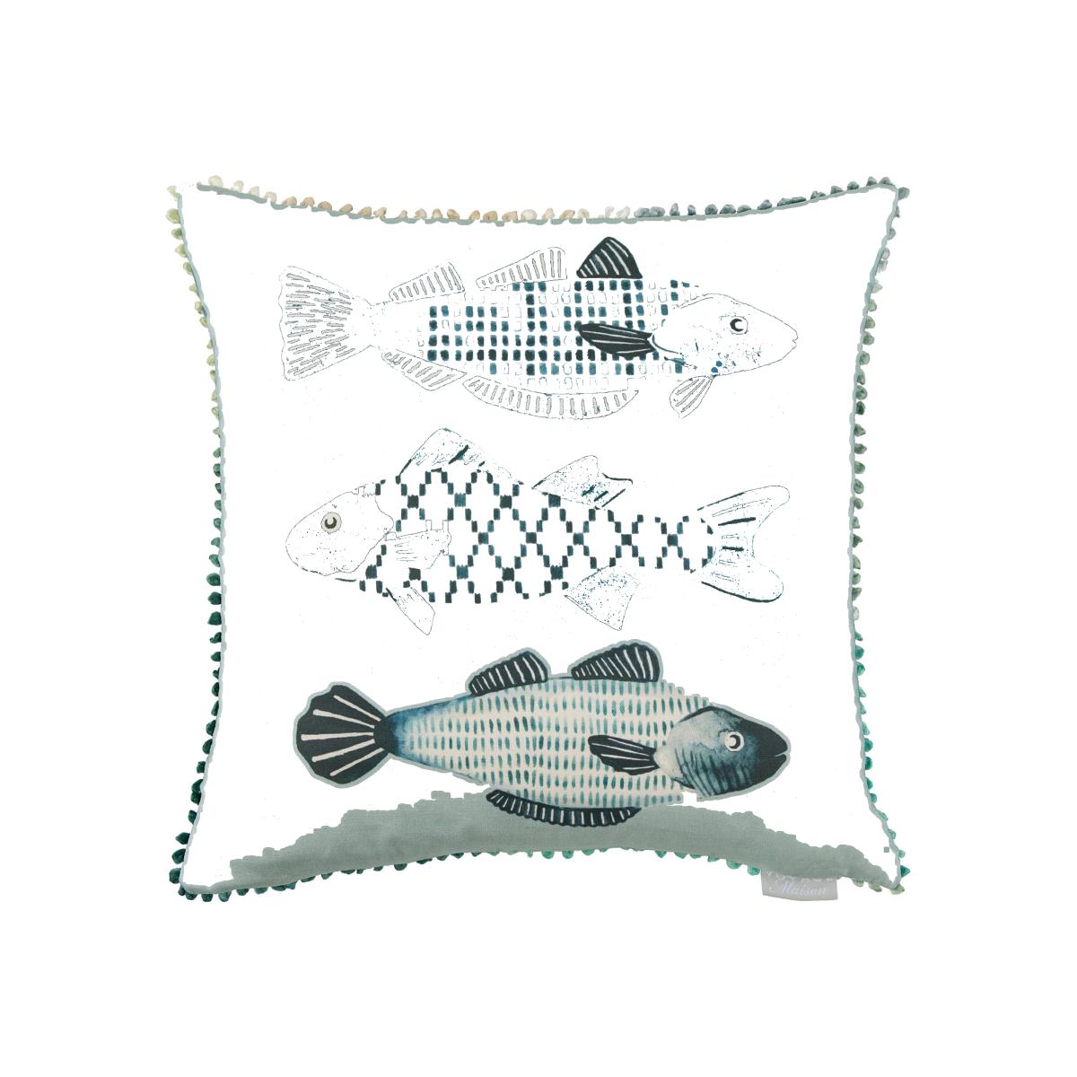 Otto Cotton Square Cushion Seafoam – image 1