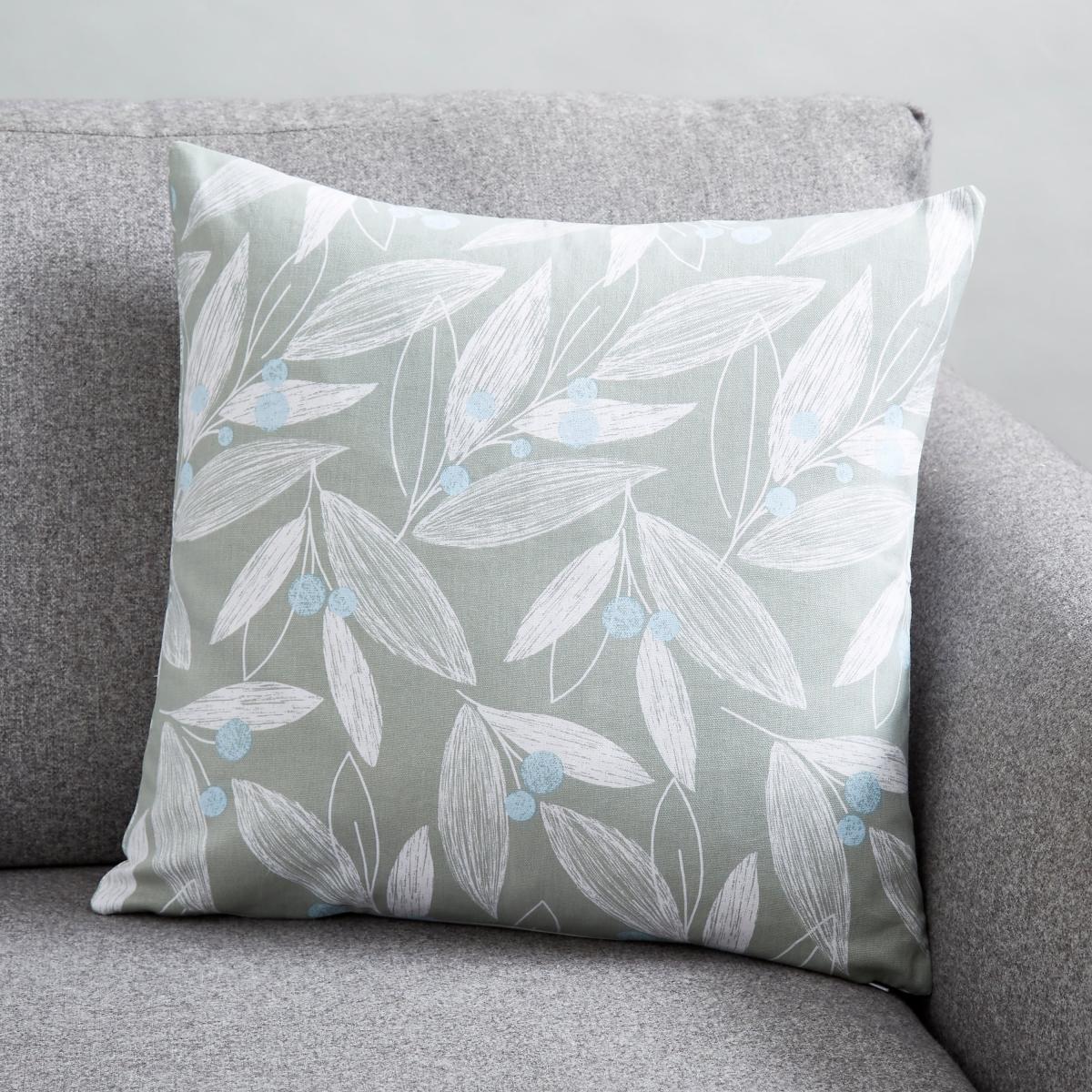 Elements Floral Printed Cushion Cover Duck Egg (Blue) – image 1