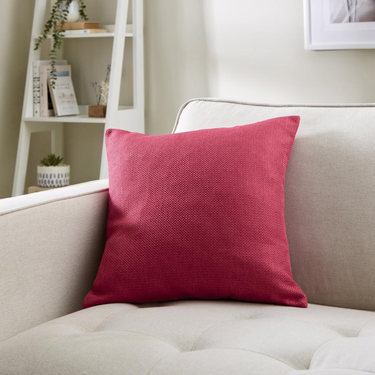Barkweave Square Cushion Magenta – image 1