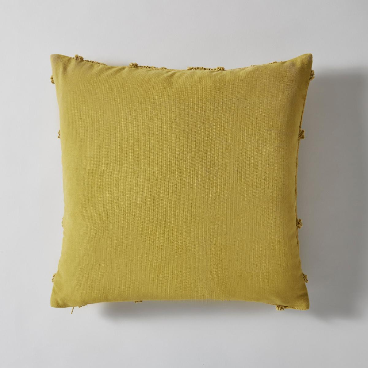 Loop Tufted Geometric Cushion Cover Mustard – image 2