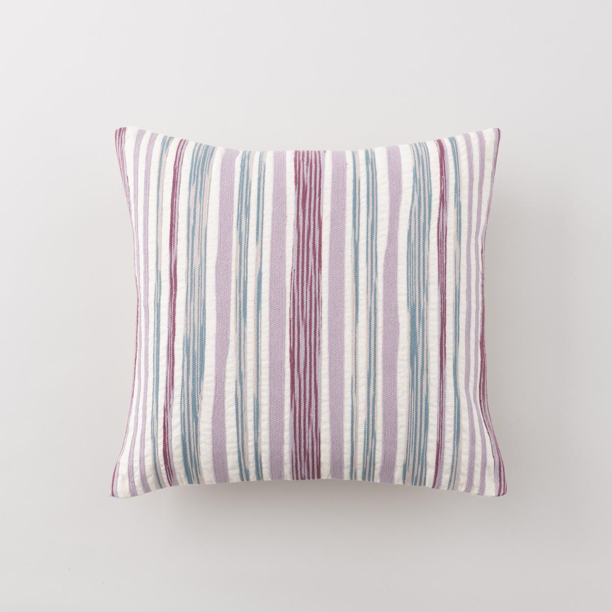 Stripe Embroidery Cushion Purple – image 2