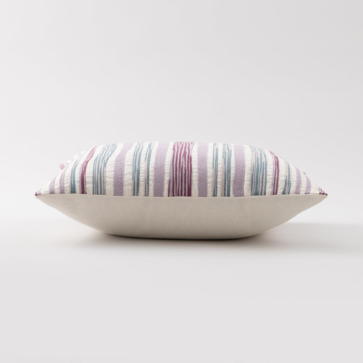 Stripe Embroidery Cushion Purple – image 3