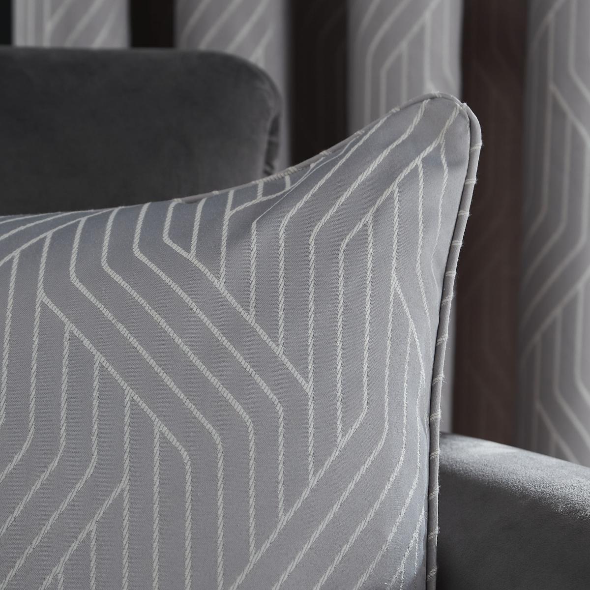 Catherine Lansfield Linear Geometric Cushion Silver – image 2