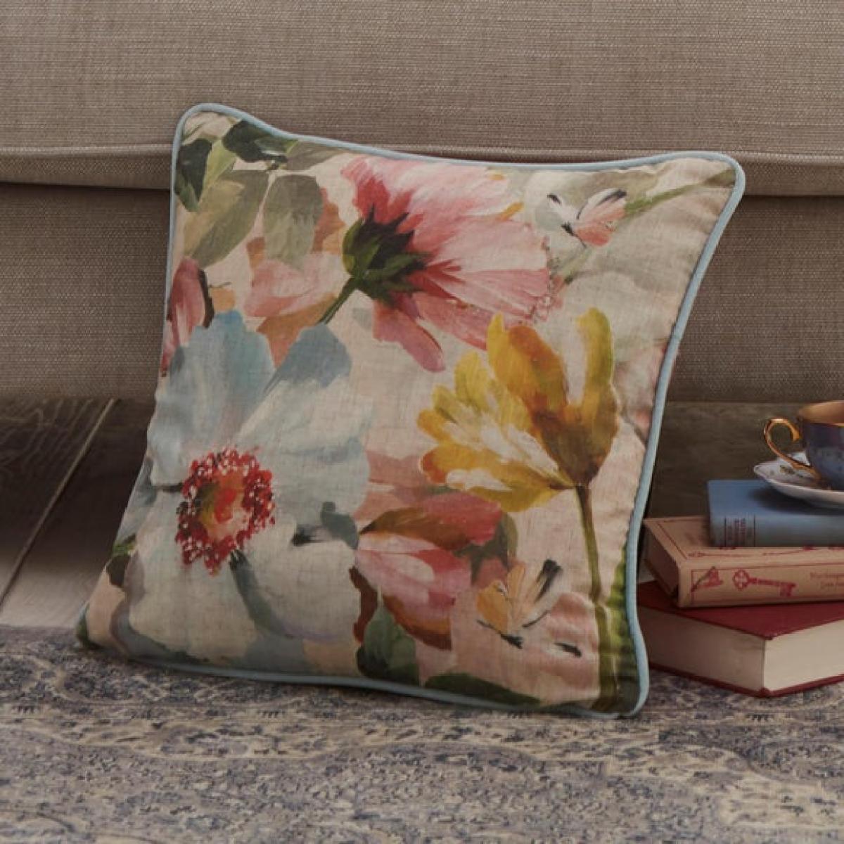 Serenity Floral Square Filled Cushion – image 1